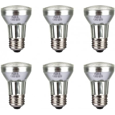 6 Pack PAR16 60W 120V E26 Medium Halogen Flood Light Bulbs,Dimmable Bulbs for Range Hood Lights,Ceiling Fan,Table Light