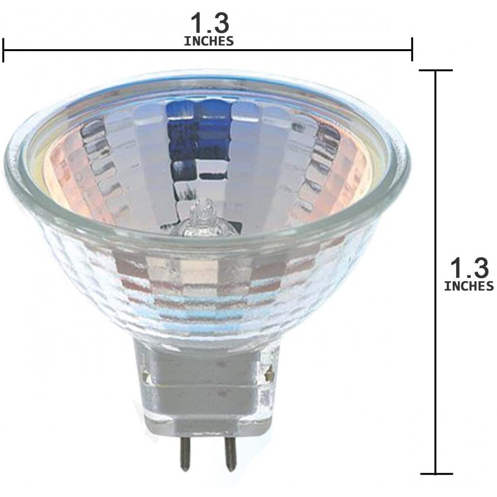 CBconcept 10 Bulbs 12 Volt 35 Watts MR11 UV Glass Face G4 Bi-Pin Base FTD Flood Halogen Light Bulb For Chandelier Track Light,Fiber Optic Light RV Landscape Lighting Designed in CA