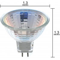CBconcept 10 Bulbs 12 Volt 35 Watts MR11 UV Glass Face G4 Bi-Pin Base FTD Flood Halogen Light Bulb For Chandelier Track Light,Fiber Optic Light RV Landscape Lighting Designed in CA