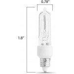 Feit Electric BPQ50 CL MC RP 50-Watt T3 Halogen Bulb with Mini Candelabra Base Clear