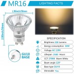 GU10 Bulb,6Pack 120V 50W gu10+c Halogen Light Bulb for Track & Recessed Lighting Replacement Bulb for NP5 Candle Carmer Bulb,Dimmable,MR16 GU10 Base Light Bulb with Glass Cover.Warm White