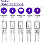 GY6.35 Light Bulbs 12 Volt 20W Crystal Clear Halogen Bulb 2 Pin Jaenmsa JC T4 GY6.35 Capsule Bulb Dimmable 2700K Warm White with 6.35MM Wide 2 Prong Base for Table Lamp Microwave Oven Pack of 12