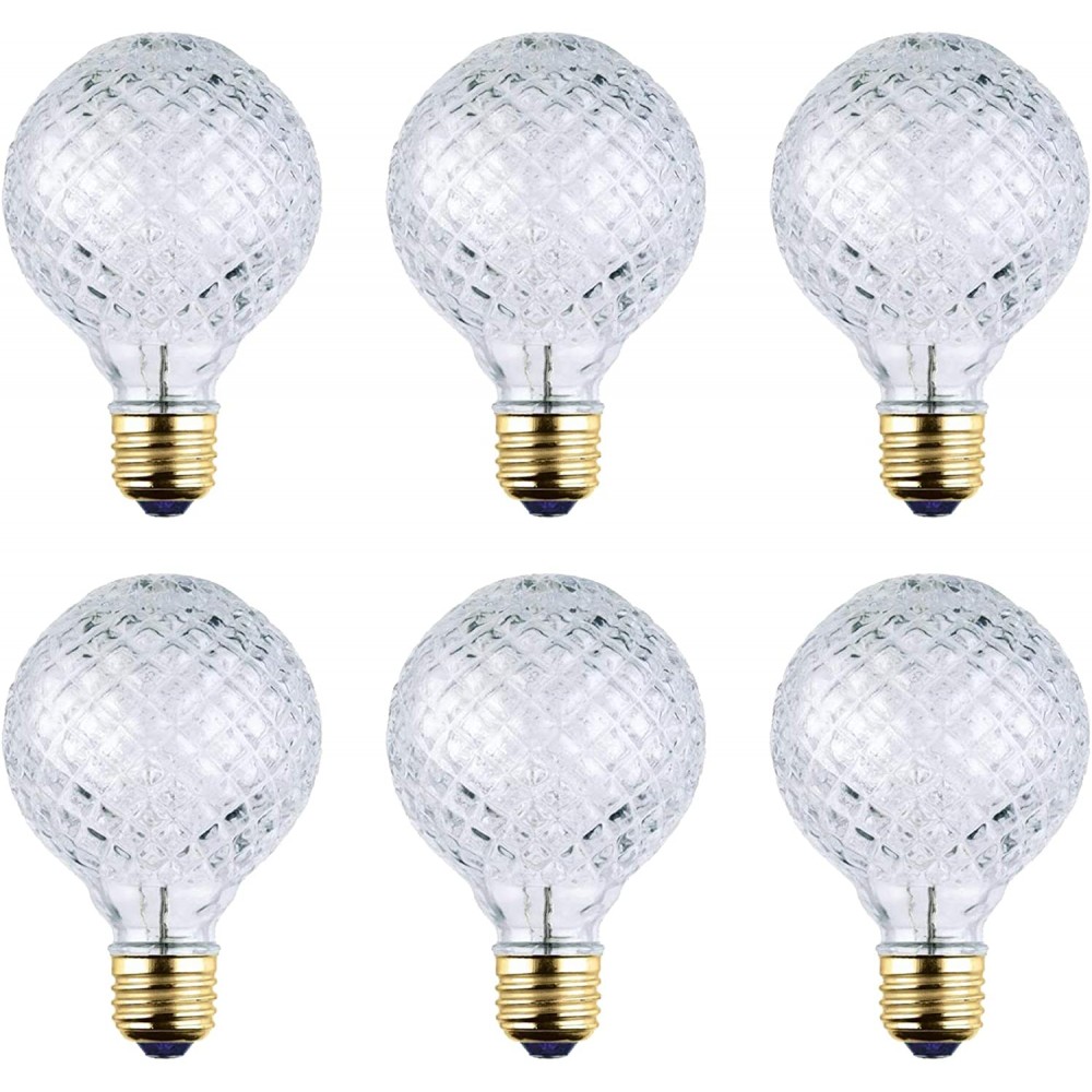 Halogen Light Bulbs Decorative Light Bulbs Cut Glass Vanity Light Bulb 40 Watt Halogen Bulb Completely Dimmable Pack of 6.