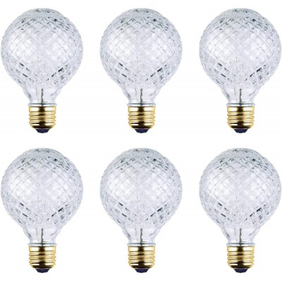 Halogen Light Bulbs Decorative Light Bulbs Cut Glass Vanity Light Bulb 40 Watt Halogen Bulb Completely Dimmable Pack of 6.