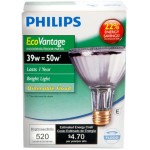 Philips 419747 EcoVantage PAR30 Long Neck 39 Watt 50 Watt Equivalent 25 Degree Halogen Flood Light Bulb 2 Pack