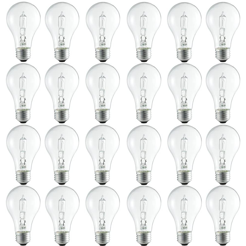 Philips Halogen Clear Dimmable A19 Bulb 750 Lumen Bright White Light 2920K 43W=60W E26 Base 24-Pack