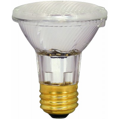Satco S2231 39 Watt 50 Watt 530 Lumens PAR20 Halogen Narrow Spot 10 Degrees Clear Light Bulb Dimmable