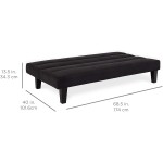 Best Choice Products Microfiber Futon Convertible Reclining Folding Lounge Couch Sofa Bed w  6in Thick Mattress Padding Comfort Black
