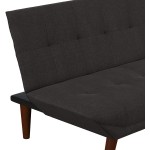 DHP Adley Small Space Modern Convertible Sofa Bed Grey Linen Futon Dark Gray
