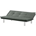 FRITHJILL Convertible Folding Futon Sofa Bed Modern Fold Up and Down Recliner Couch with Metal Legs