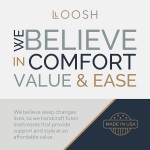 Full Size Futon Mattress Hand-Tufted in The USA by Loosh Soft Lightweight Cover Durable Layered Foam Interior 9” Denim Blue Frame Not Included