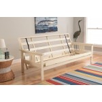 Kodiak Furniture Monterey Futon Set No Drawers with Antique White Base and Linen Aqua Mattress