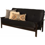 Kodiak Furniture Monterey Futon Set No Drawers with Black Base and Suede Black Mattress