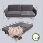 Milliard Futon Sofa Bed Sleeper Sofa Couch Grey Velvet