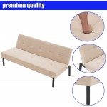 Modern Convertible Futon Sofa Bed for Compact Small Space Living Room Apartment Cream