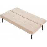 Modern Convertible Futon Sofa Bed for Compact Small Space Living Room Apartment Cream