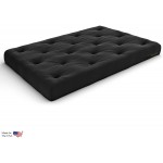 Space Saver Small Futon Sofa Bed Sleeper Chair Lounger Twin Size Natural Solid Wood with Black Mattress Made in USA