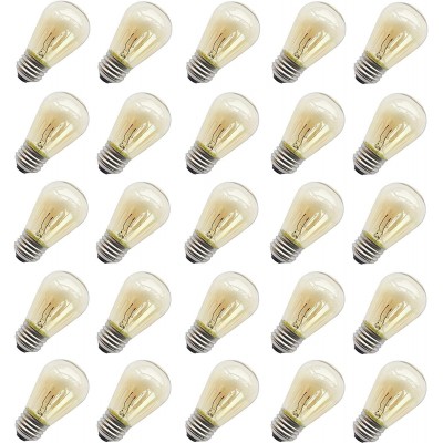 11 Watt Outdoor Light Bulbs Rolay S14 Warm Replacement Bulbs for Outdoor Patio String Lights with E26 Base Pack of 25