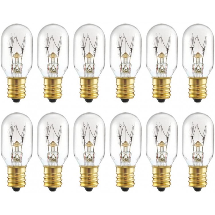 25 Watt Salt Lamp Bulbs Himalayan Original Replacement Light Bulbs Incandescent Candelabra Bulbs E12 Socket-12 Pack