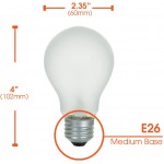 A19 Frosted Incandescent Rough Service Light Bulb 40 Watt 2700K Soft White E26 Medium Base 290 Lumens 130V 6 Pack