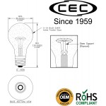 CEC Industries TS100 A19 Frosted Incandescent Replacement Edison Bulb Silicone-Coated 130V 100W E26 Medium Screw Base Soft White 6-Pack