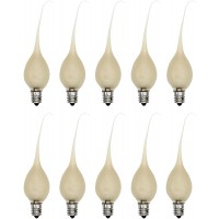Creative Hobbies Pearlized Silicone Dipped Electric Candle Lamp Chandelier Light Bulbs Glow Gold When Lit 5 Watt  Individually Boxed Wholesale Pack of 10 Bulbs