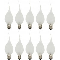 Creative Hobbies Silicone Dipped Country Style Electric Candle Lamp Chandelier Light Bulbs 7 Watt  Individually Boxed Wholesale Pack of 10 Bulbs