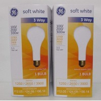 GE 3 Way Incandescent Mogul Base Bulbs 100 200 300 Watt PS25 Soft White 2 Pack