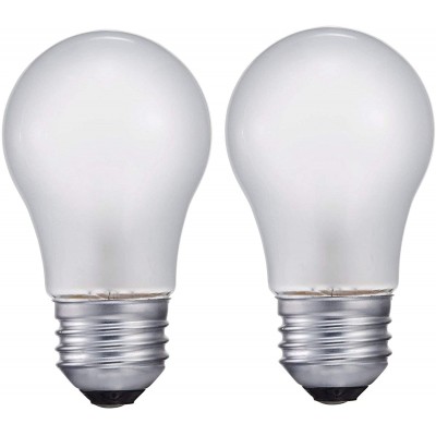 GE Appliance A15 Light Bulb Inside Frost 40-Watt 355 Lumens Medium Base 3-1 2 Inches 2 Pack