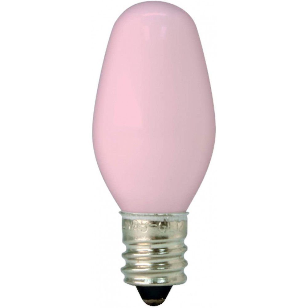 GE Lighting 26222 4-Watt 14-Lumen C7 Night Light Bulb Pink 2-Pack