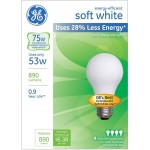 GE Lighting 66248 Soft White 53-Watt 890-Lumen A19 Light Bulb with Medium Base 8-Pack