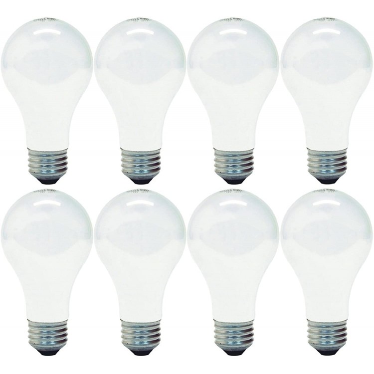 GE Lighting 66248 Soft White 53-Watt 890-Lumen A19 Light Bulb with Medium Base 8-Pack