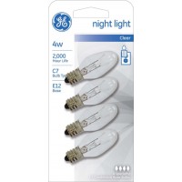 GE Night Light Bulb Standard 4 Watt Clear 4 ea Pack of 2