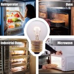 Oven Light Bulbs – 40 Watt Appliance Replacement Bulbs for Oven Stove Refrigerator Microwave. Incandescent High Temp G45 E26 E27 Socket. Standard Lead-Free Base 400 Lumens Clear. 4 Pack