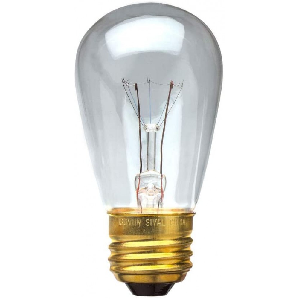 Sival 11S14 Sign Light Bulb S14 11 Watts Clear Pack of 20 Commercial-Grade 5,000 Hours