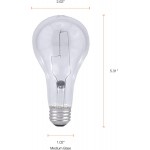 SYLVANIA Incandescent 200W A21 Utility Light Bulb 3880 Lumens 2850K Medium Base Clear Soft White 1 Pack 15476