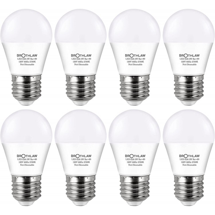 25 Watt Equivalent Light Bulbs A15 LED Bulb 3W E26 Base 2700K Warm White Low watt Light Bulbs,Nightstand Light Bulb Table Lamp Bulb 8 Pack