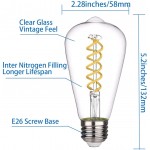 6 PCS iSoptox Dimmable Vintage LED Edison Bulbs 6W 60 Watt Equivalent Cool Daylight White 5000K Antique Flexible Spiral LED Filament Light Bulb ST58 ST19 600 Lumens E26 Base Clear Glass
