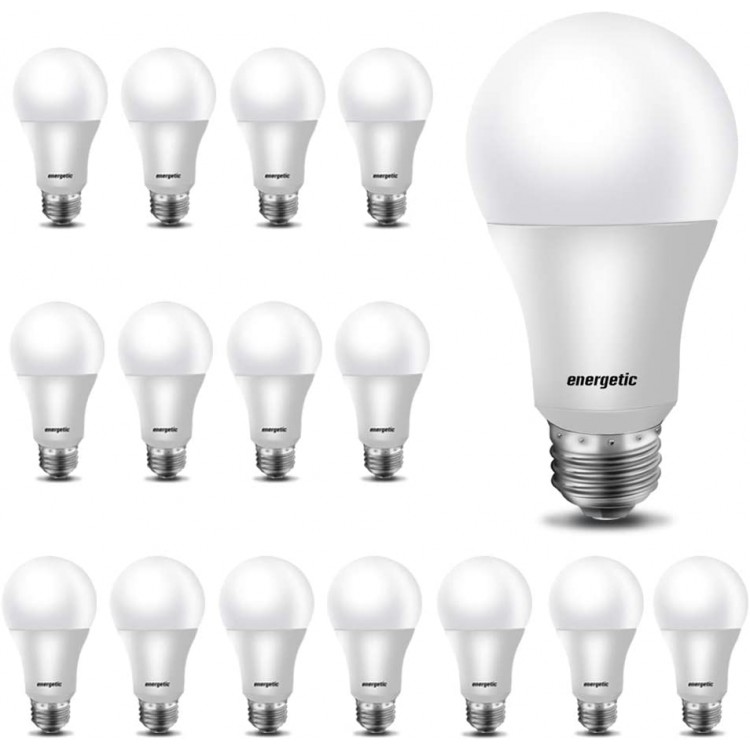 60W Equivalent A19 LED Light Bulb 5000K Daylight E26 Medium Base Non-Dimmable LED Light Bulb,750lm,UL Listed 16-Pack