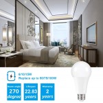 A19 3 Way LED Bulb 50-75-100W Equivalent6-10-15W 500-1200-1600 Lumen 4000K Natural White E26 Medium Base 2 Pack
