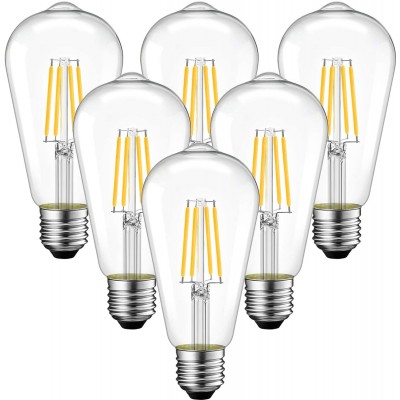 ANWIO Dimmable ST21 LED Edison Light Bulbs 5W60 Watt Equivalent 2700K Warm White Lightbulbs Vintage Light Bulb Set E26 Medium Base 6-Pack