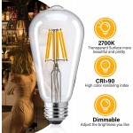 Brightown Edison Bulb 6 Packs 540 Lumen 6W LED Bulbs 60 Watt Equivalent Dimmable E26 Vingtage LED Light Bulbs 2700K Warm White Clear Bulbs