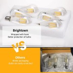 Brightown Edison Bulb 6 Packs 540 Lumen 6W LED Bulbs 60 Watt Equivalent Dimmable E26 Vingtage LED Light Bulbs 2700K Warm White Clear Bulbs