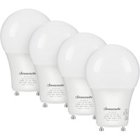 DEWENWILS GU24 LED Light Bulb 60W Equivalent Dimmable 2 Prong Light Bulbs 2700K Warm White 9W 800 Lumens A19 Shape Bulbs GU24 Twist Lock Base UL Listed 4 Pack