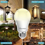 Dusk to Dawn LED Light Bulbs Outdoor 13W Ultra Bright100W Equivalent 2700-Kelvin Soft White Lightbulb Built-in Photocell Sensor Auto On Off Bulb for Garage Wall Lantern Patio 4Pack by Aovpex