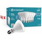 Ecosmart Daylight LED BR30 Dimmable Flood Bulb 65W Replacement 9 Watt 685 Lumens 5000K Indoor Outdoor Rated 6-Pack