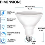Energetic PAR38 LED Flood Outdoor Light Bulb 3000K Warm White 90W Equivalent 11 Watt 900 Lumens E26 Base Non-Dimmable Wet Rated UL 6 Pack