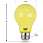 Feit Electric A19 BUG LED 60W EQ Non DM LED Light Bulb  Yellow Pack of 1