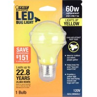 Feit Electric A19 BUG LED 60W EQ Non DM LED Light Bulb  Yellow Pack of 1