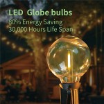 G40 Led Replacement Light Bulbs E12 Screw Base Shatterproof LED Globe Bulbs Light for Outdoor String Lights,1Watt Equvalent to 5 Watt Incandescent Bulbs,Warm White 25Pack
